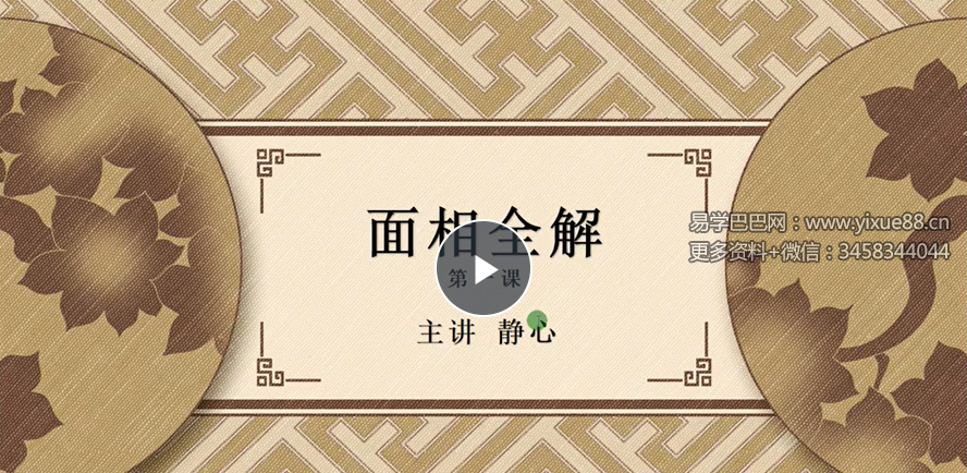 周易大学九龙道长 静心老师面相学40集