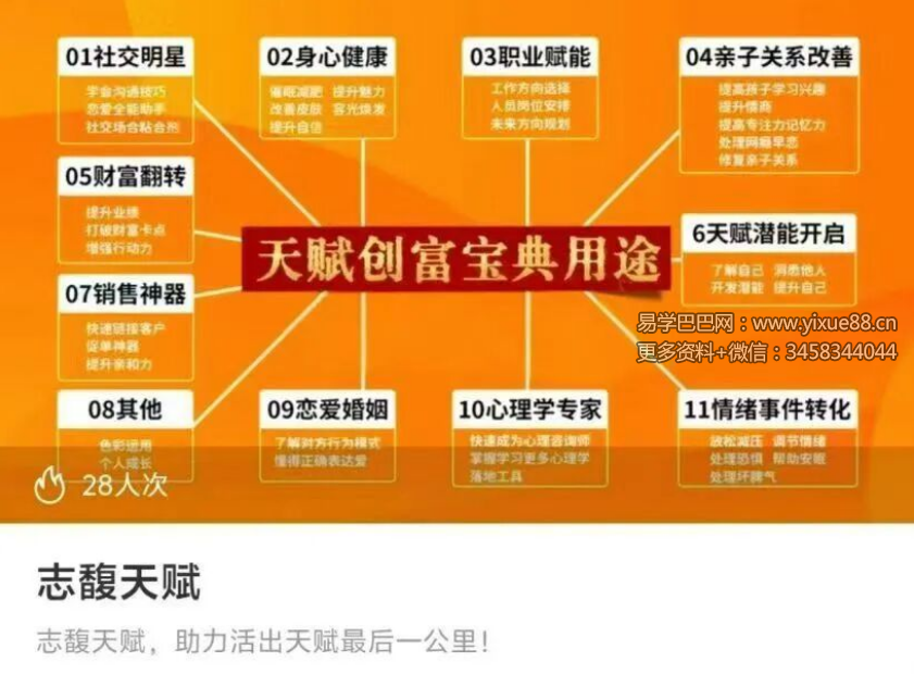 志馥天赋课程初阶 高阶视频合集两套 生命数字《天赋创富宝典》
